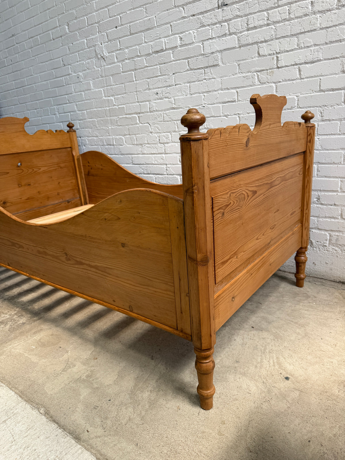 An Antique Pine Sleigh Bed c. 1880