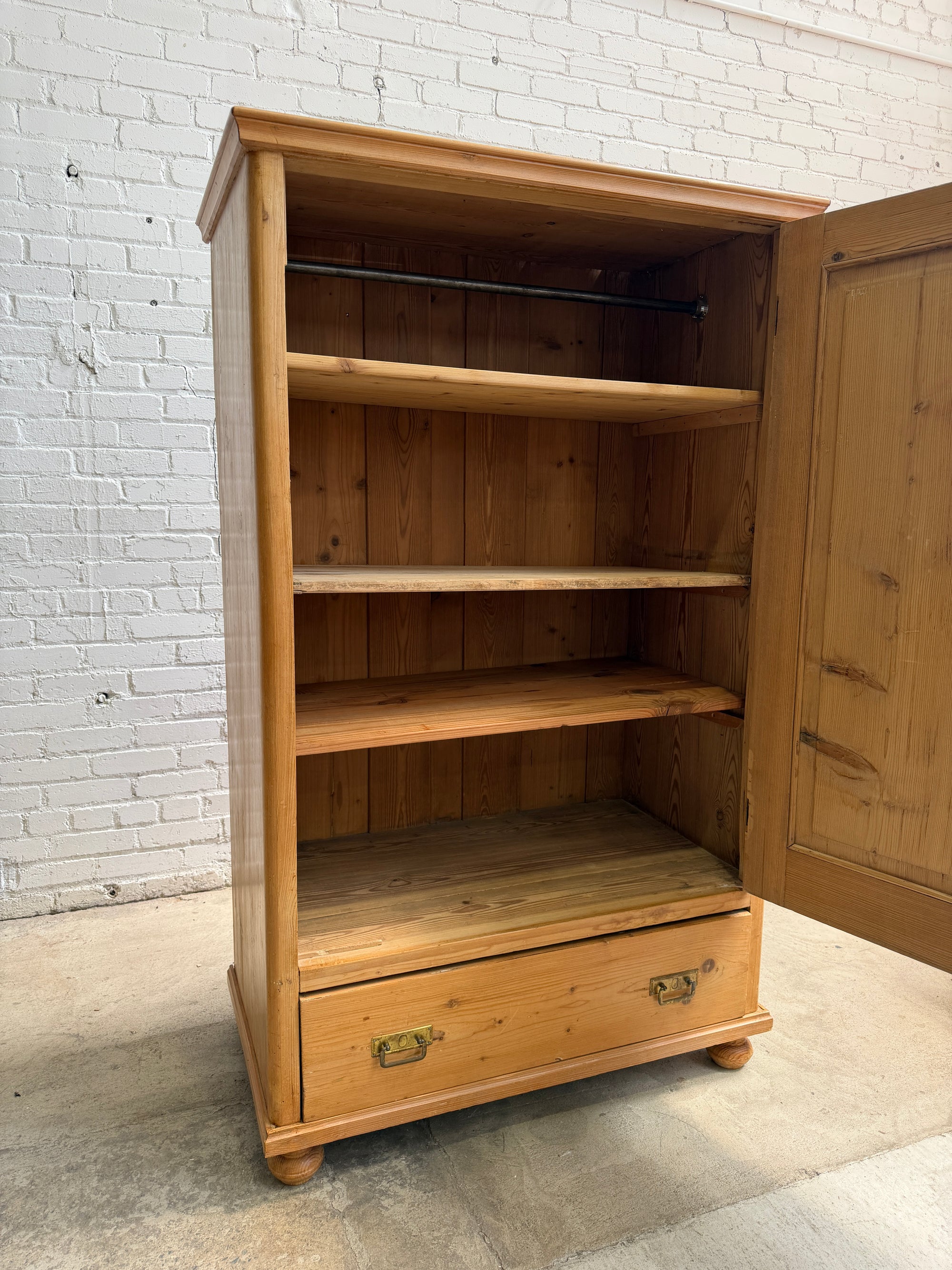 An Antique Pine Linen Cupboard, c. 1900