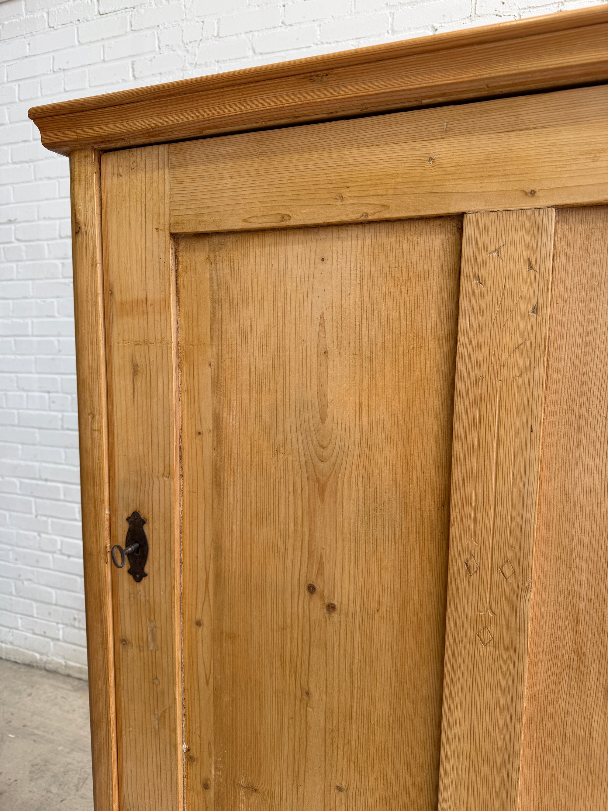 An Antique Pine Linen Cupboard, c. 1900