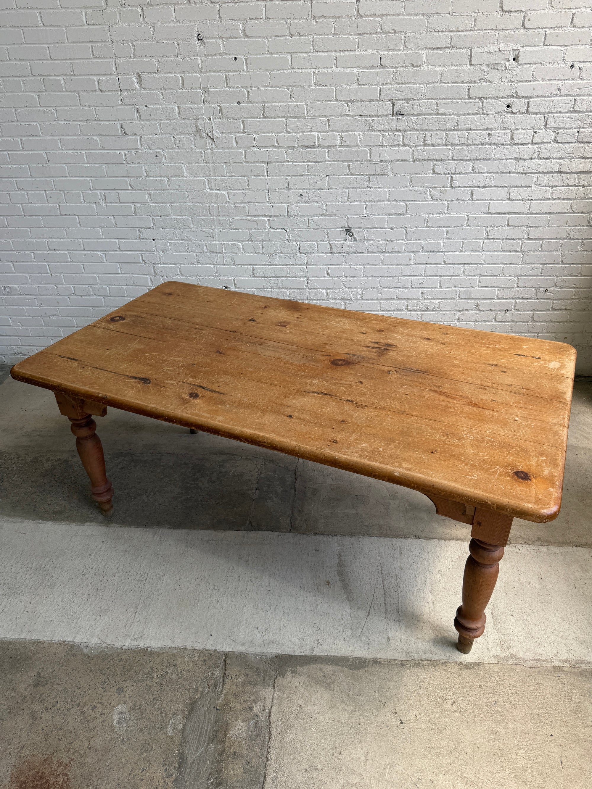 Antique English Pine Dining Table, c. 1900