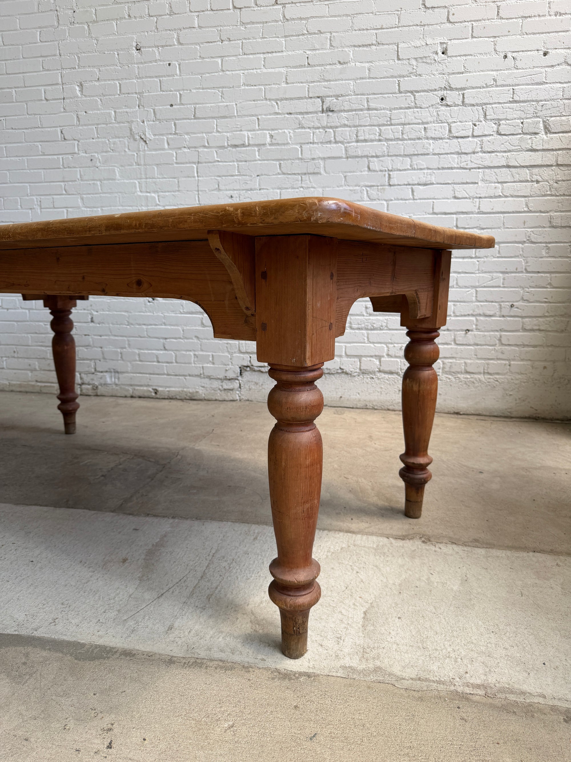 Antique English Pine Dining Table, c. 1900