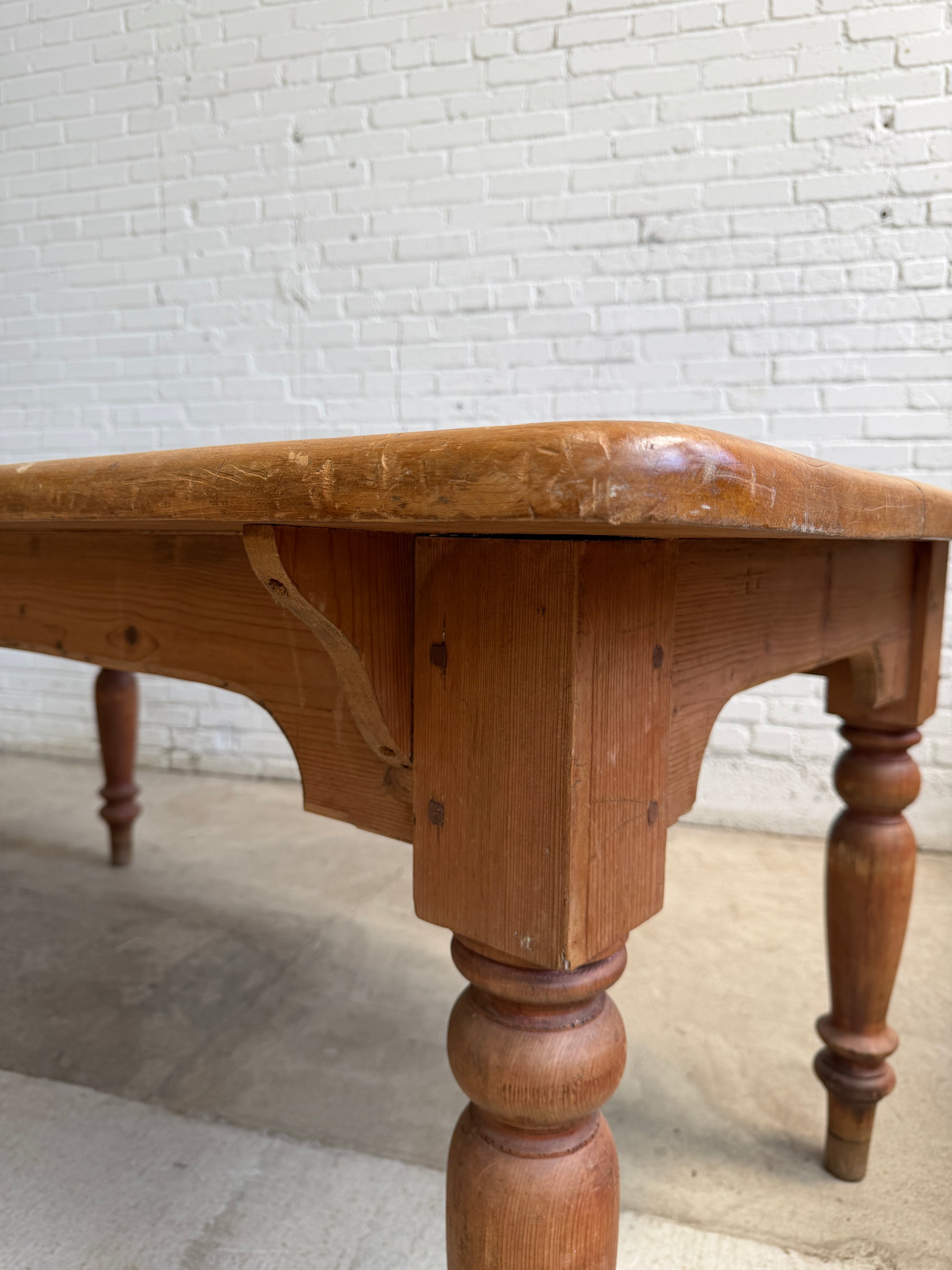 Antique English Pine Dining Table, c. 1900