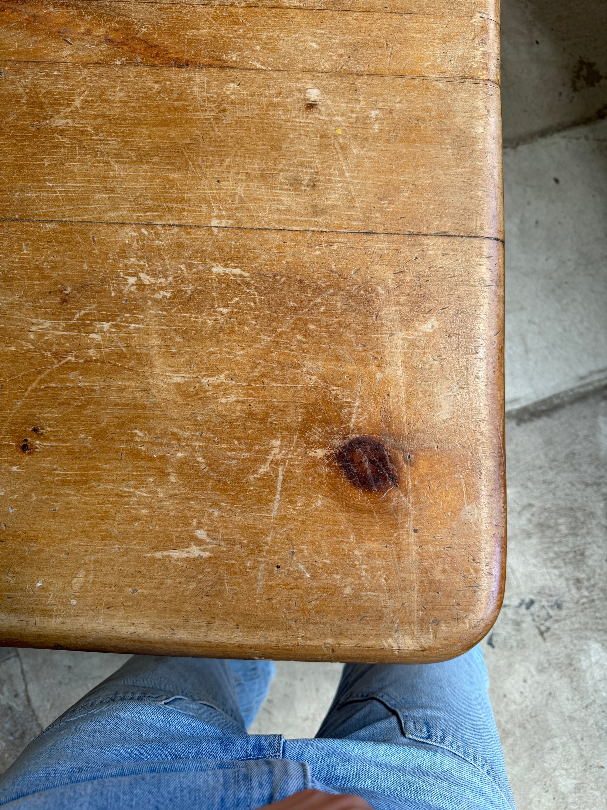 Antique English Pine Dining Table, c. 1900