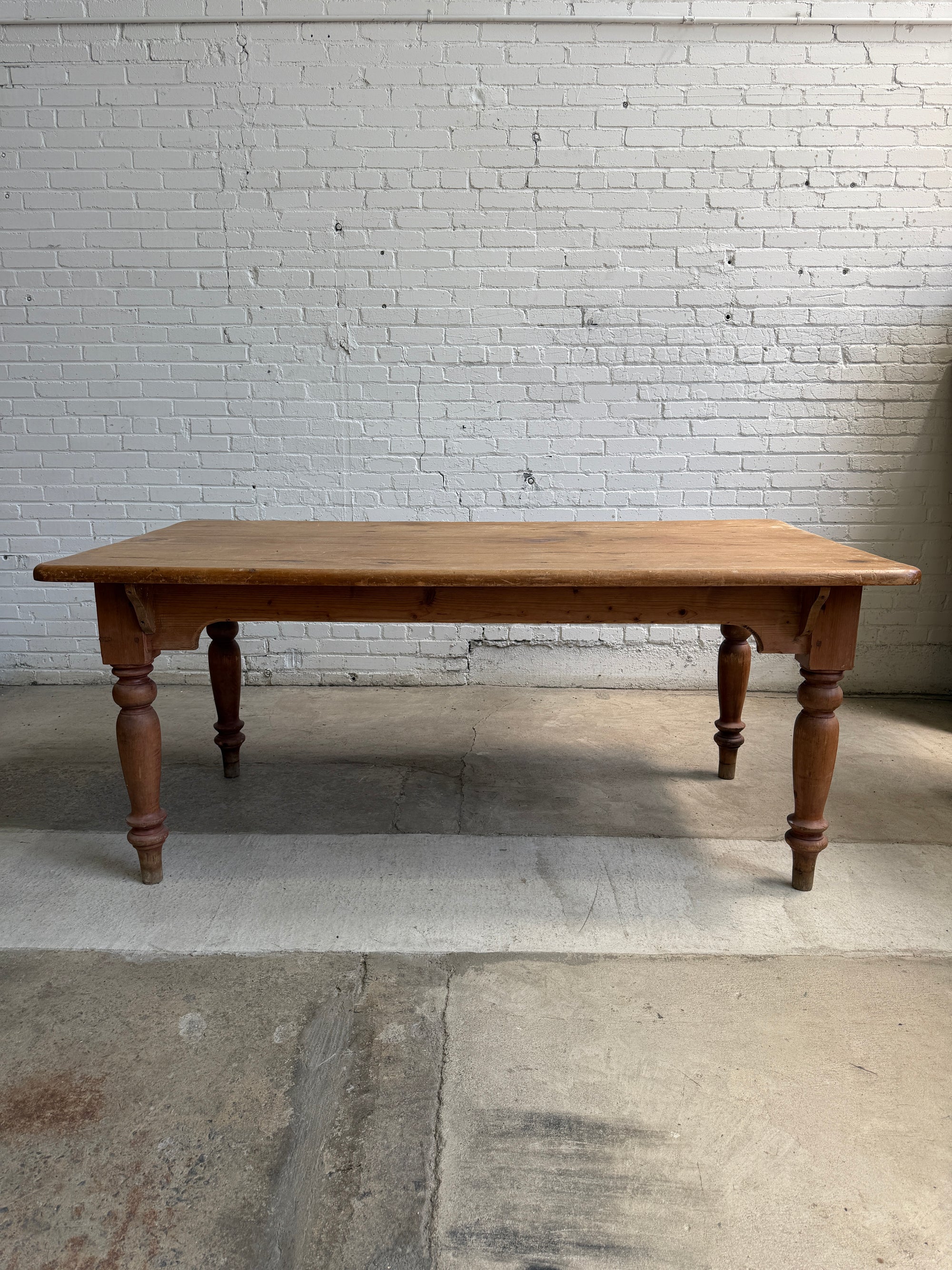 Antique English Pine Dining Table, c. 1900