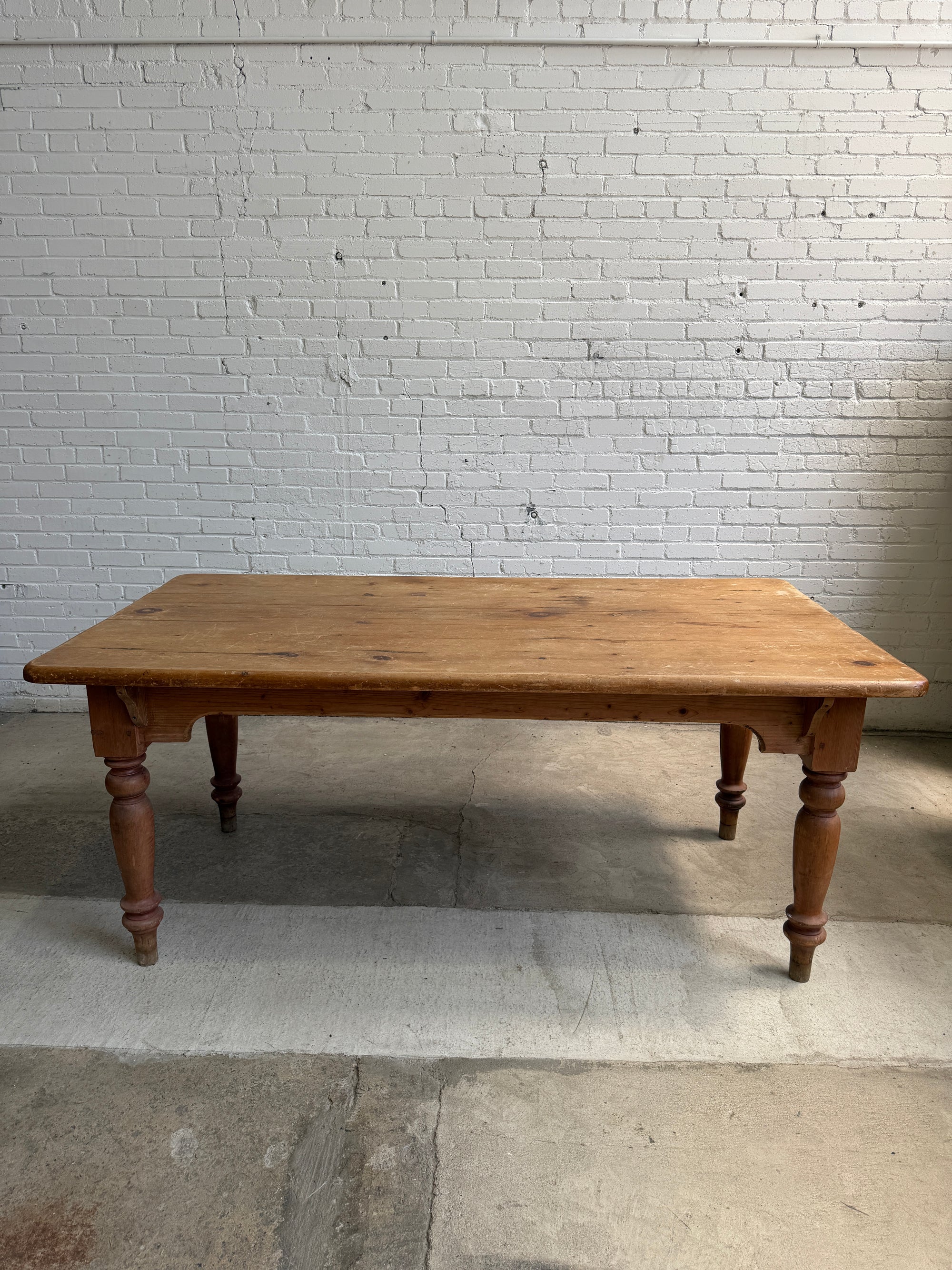 Antique English Pine Dining Table, c. 1900