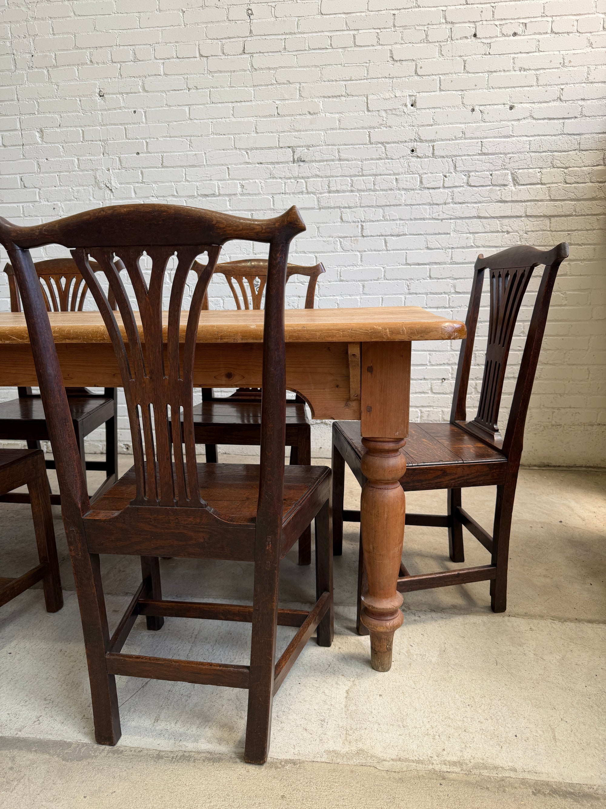 Antique English Pine Dining Table, c. 1900