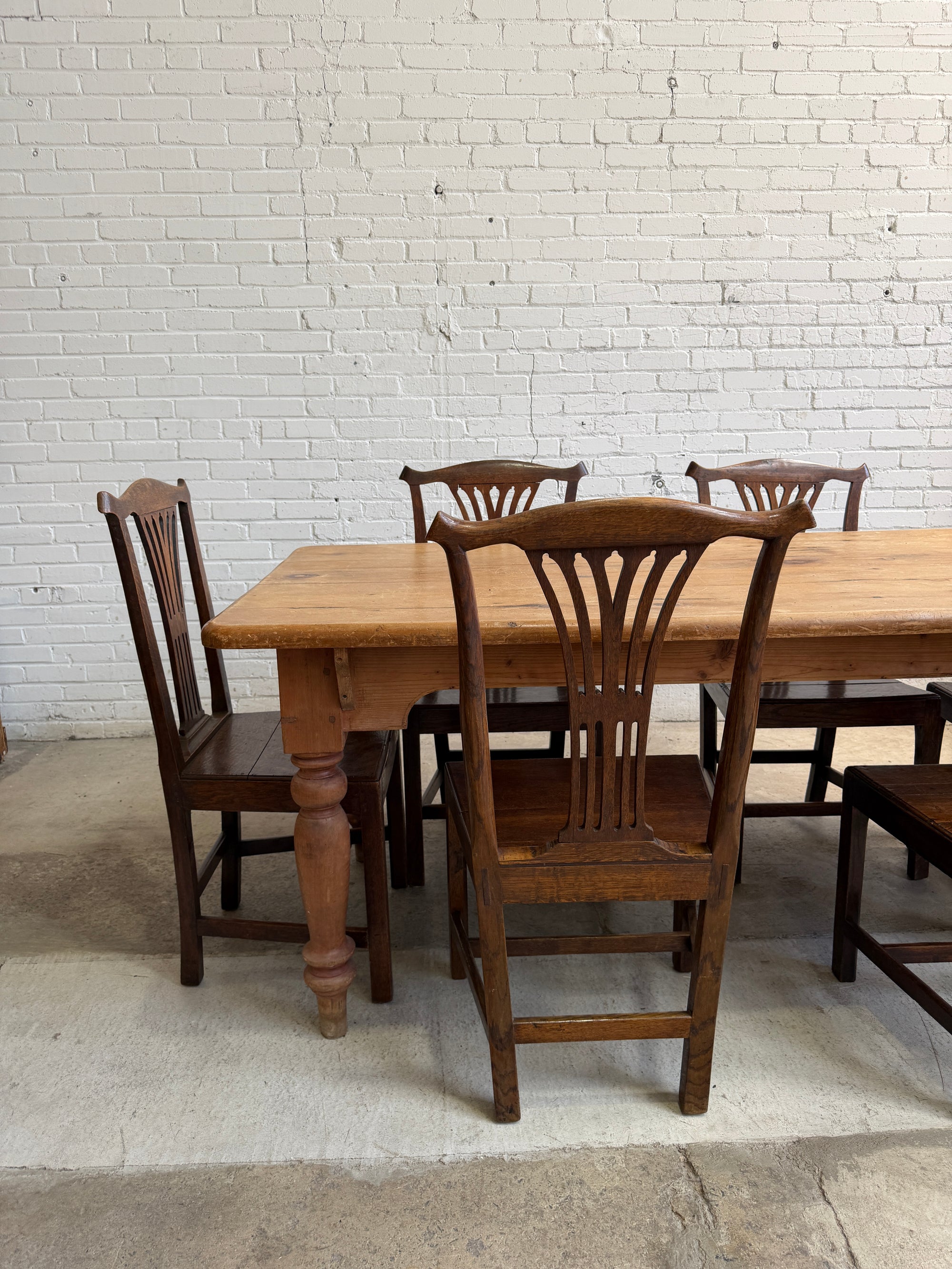 Antique English Pine Dining Table, c. 1900