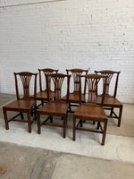 Antique Set of Six Georgian Oak Chairs, c. 1890