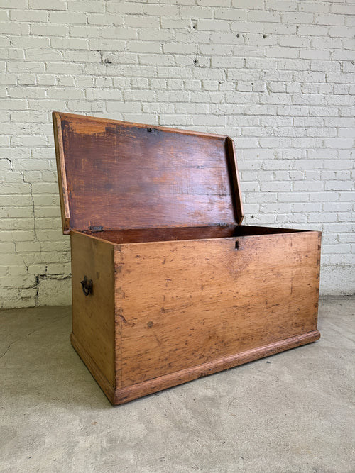 A Large and Rustic Antique Pine English Box c. 1880