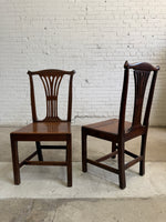 Antique Set of Six Georgian Oak Chairs, c. 1890