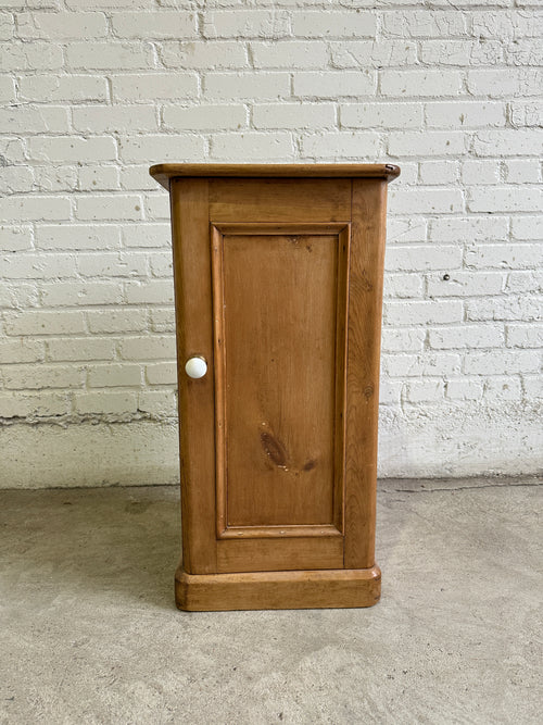 Antique English Bedside Cupboard with Ceramic Knob