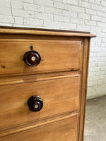 Antique Pine Chest of Drawers on Castors c. 1880