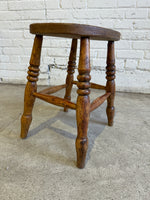 Antique Pine and Elm Stool c. 1880