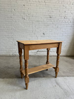 An English Antique Pine Side Table with Shelf c. 1890