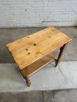 An English Antique Pine Side Table with Shelf c. 1890