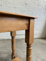An English Antique Pine Side Table with Shelf c. 1890