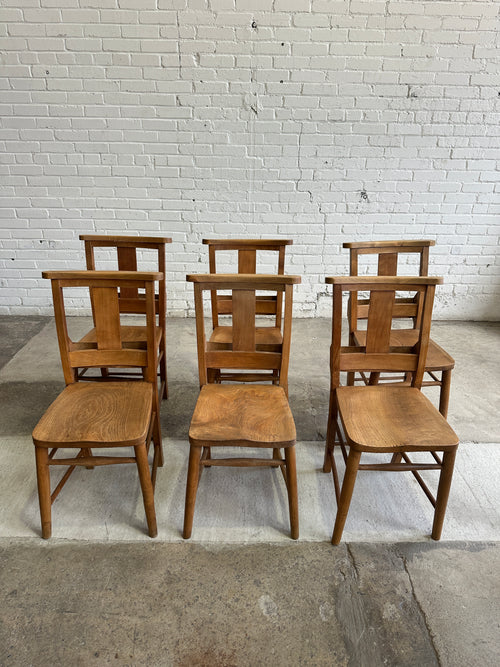 A Set of Six English Chapel Chairs from London c. 1910