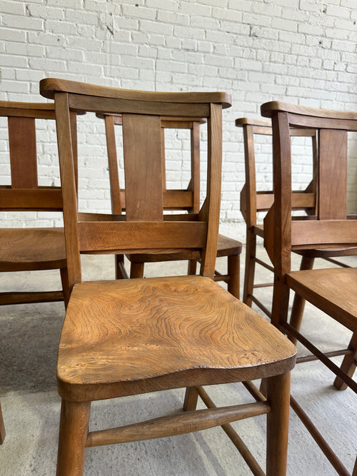 A Set of Six English Chapel Chairs from London c. 1910