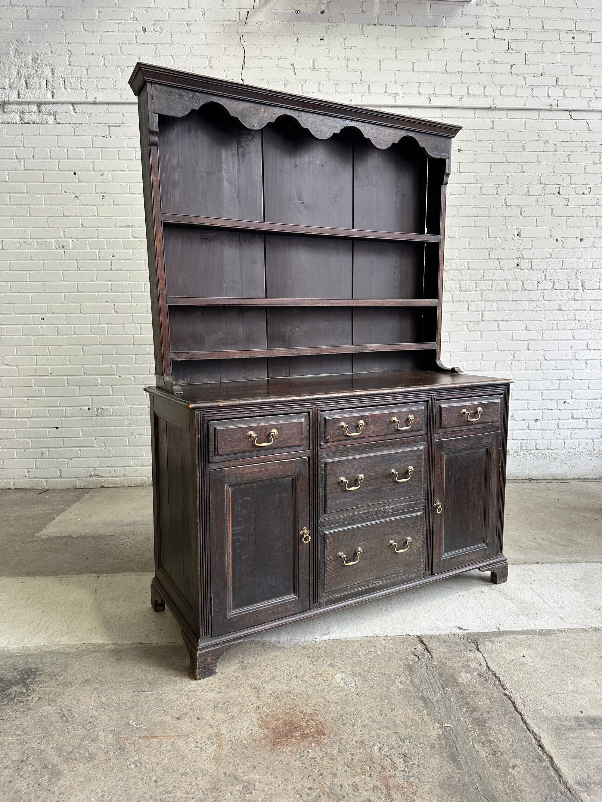 Antique Oak English Kitchen Dresser c. 1870