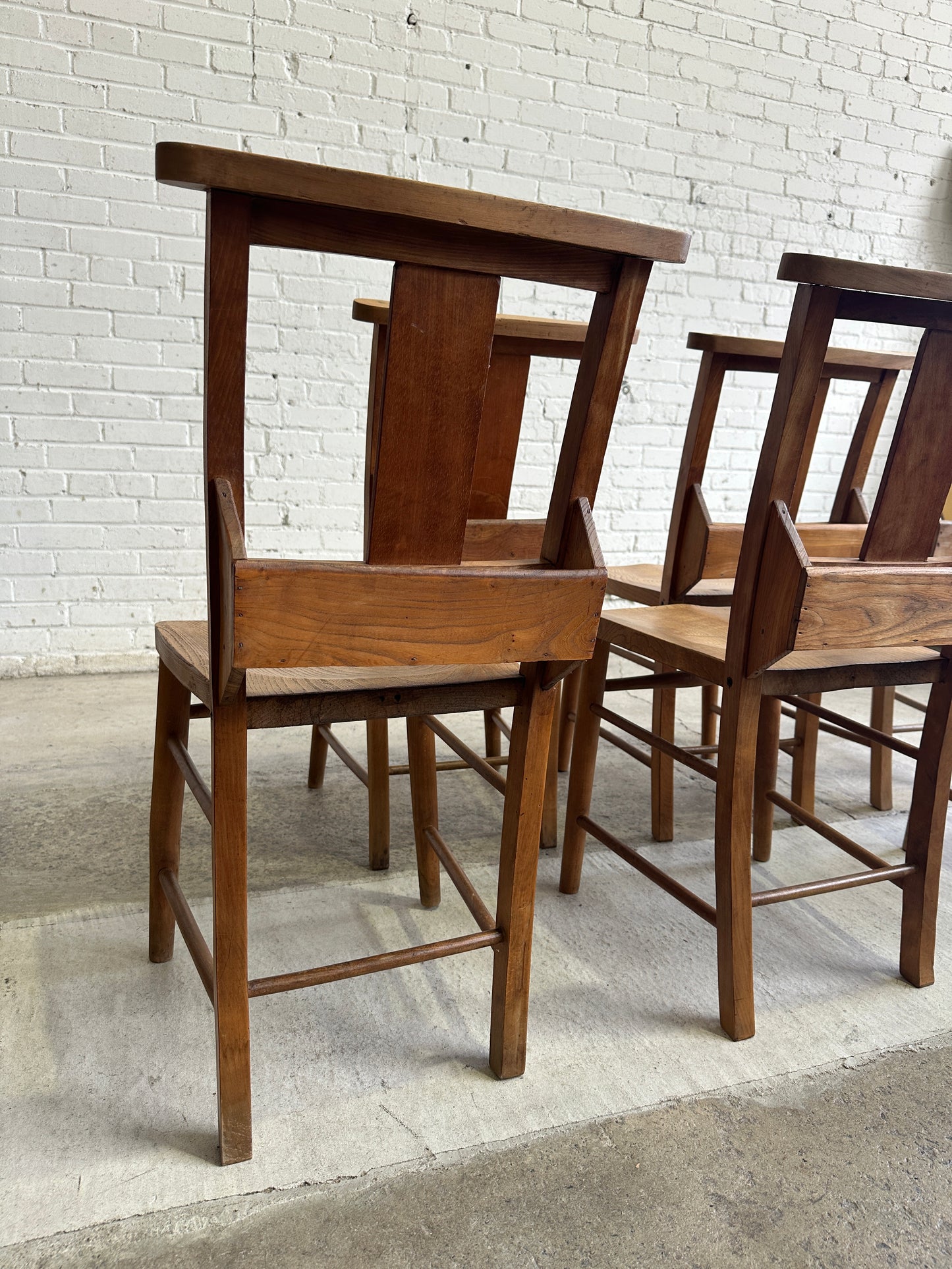 A Set of Six English Chapel Chairs from London c. 1910