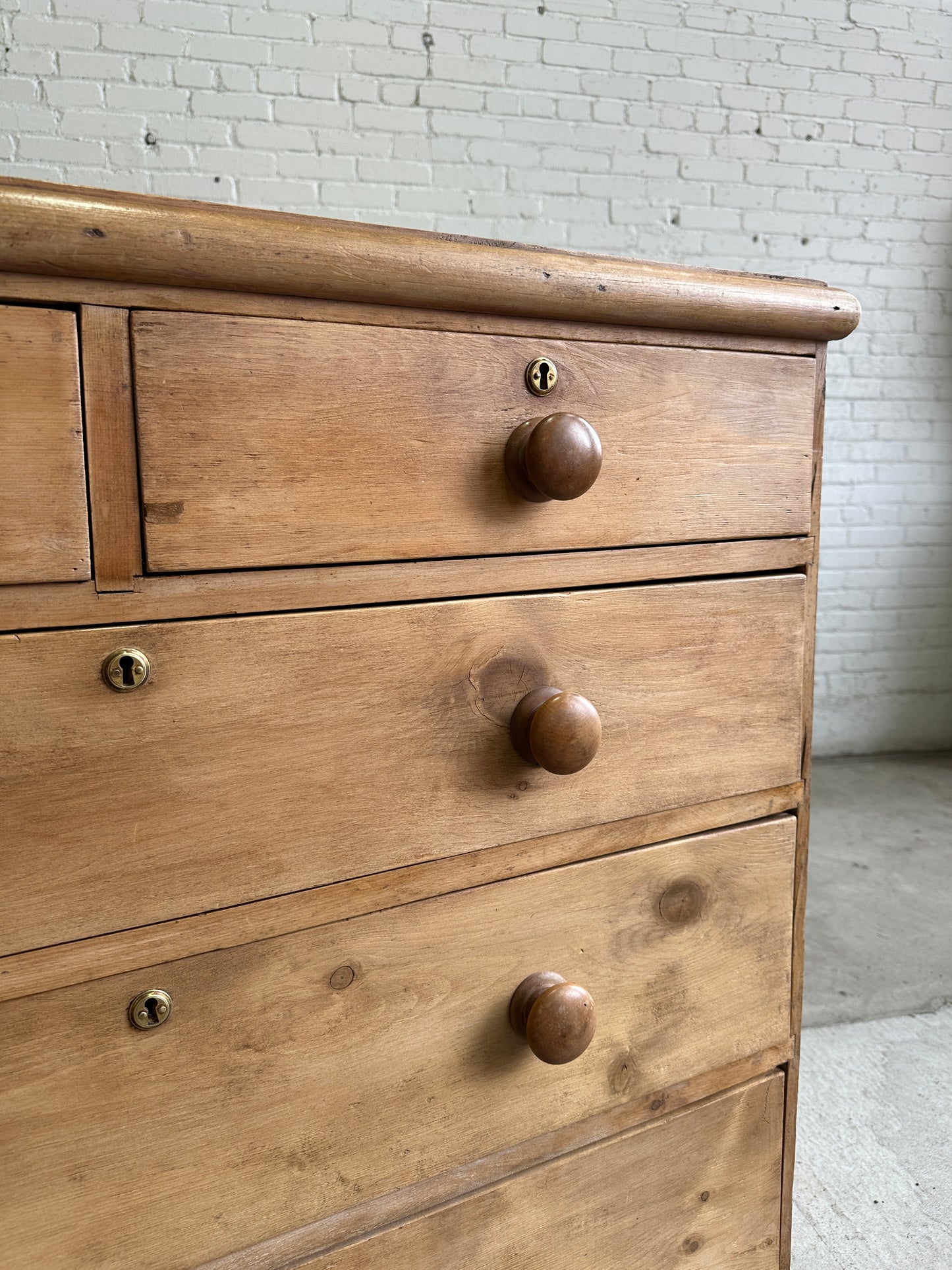 Antique Pine English Chest of Drawers, c. 1890