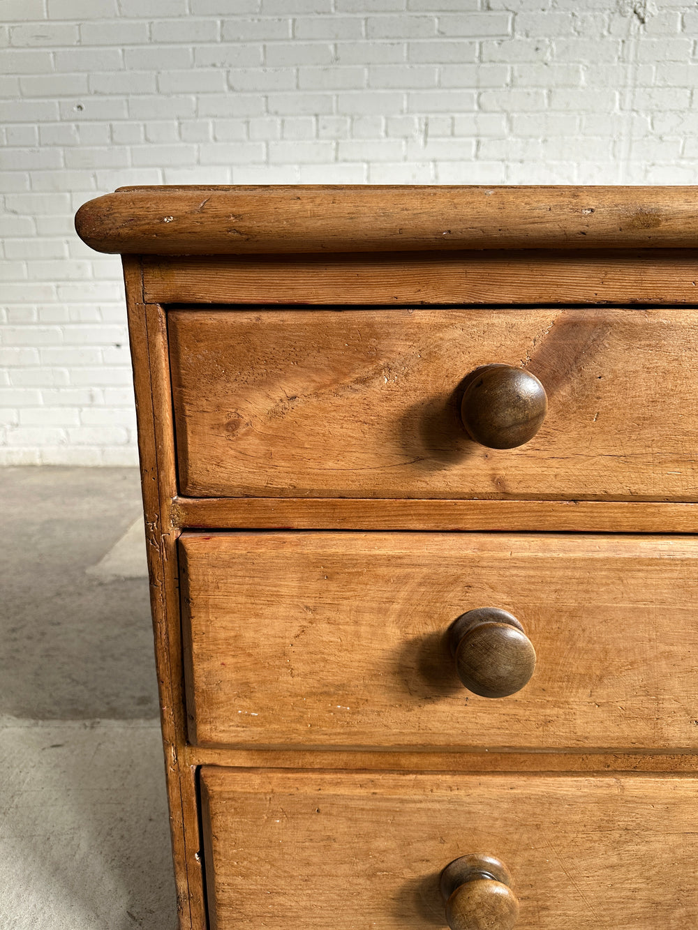 Antique Pine Three Drawer Chest, c. 1800