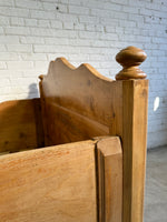 Wide Antique Pine Sleigh Bed c. 1890