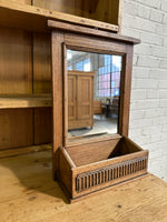 Antique Oak Hall Mirror with Box c. 1900