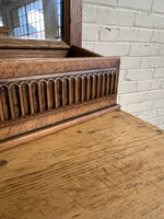 Antique Oak Hall Mirror with Box c. 1900