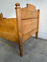 Petite Antique Pine Sleigh Bed c. 1900