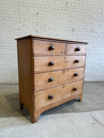 Antique Pine Chest of Drawers with Dark Knobs c. 1840