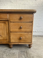 Antique Pine and Sycamore English Sideboard c. 1875