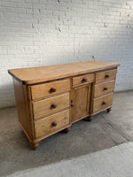 Antique Pine and Sycamore English Sideboard c. 1875