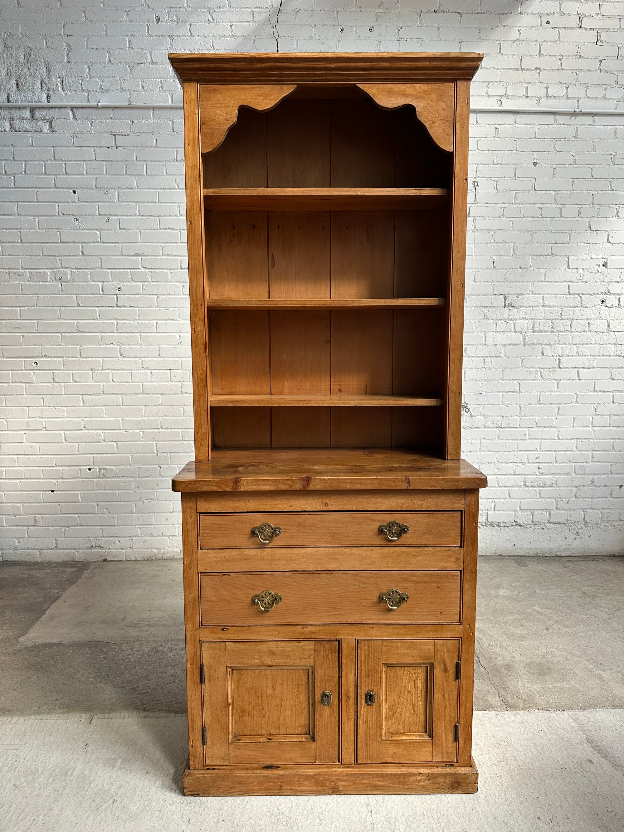 On Hold** A Tall Narrow Pine English Dresser, c. 1900 On Hold** A Tall Narrow Pine English Dresser, c. 1900