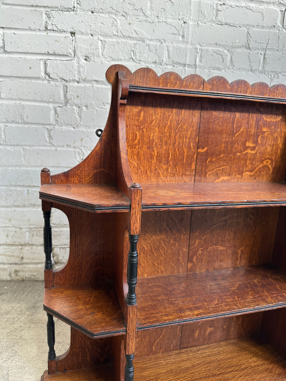 Antique Scalloped Oak Wall Shelf c. 1900