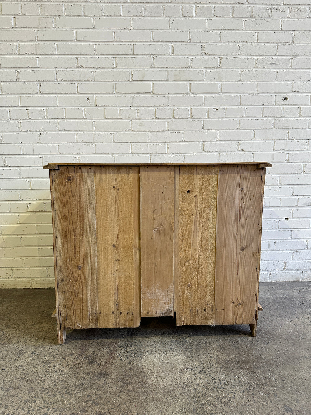 Antique Pine Chest of Drawers with Wavy Skirt, c. 1890