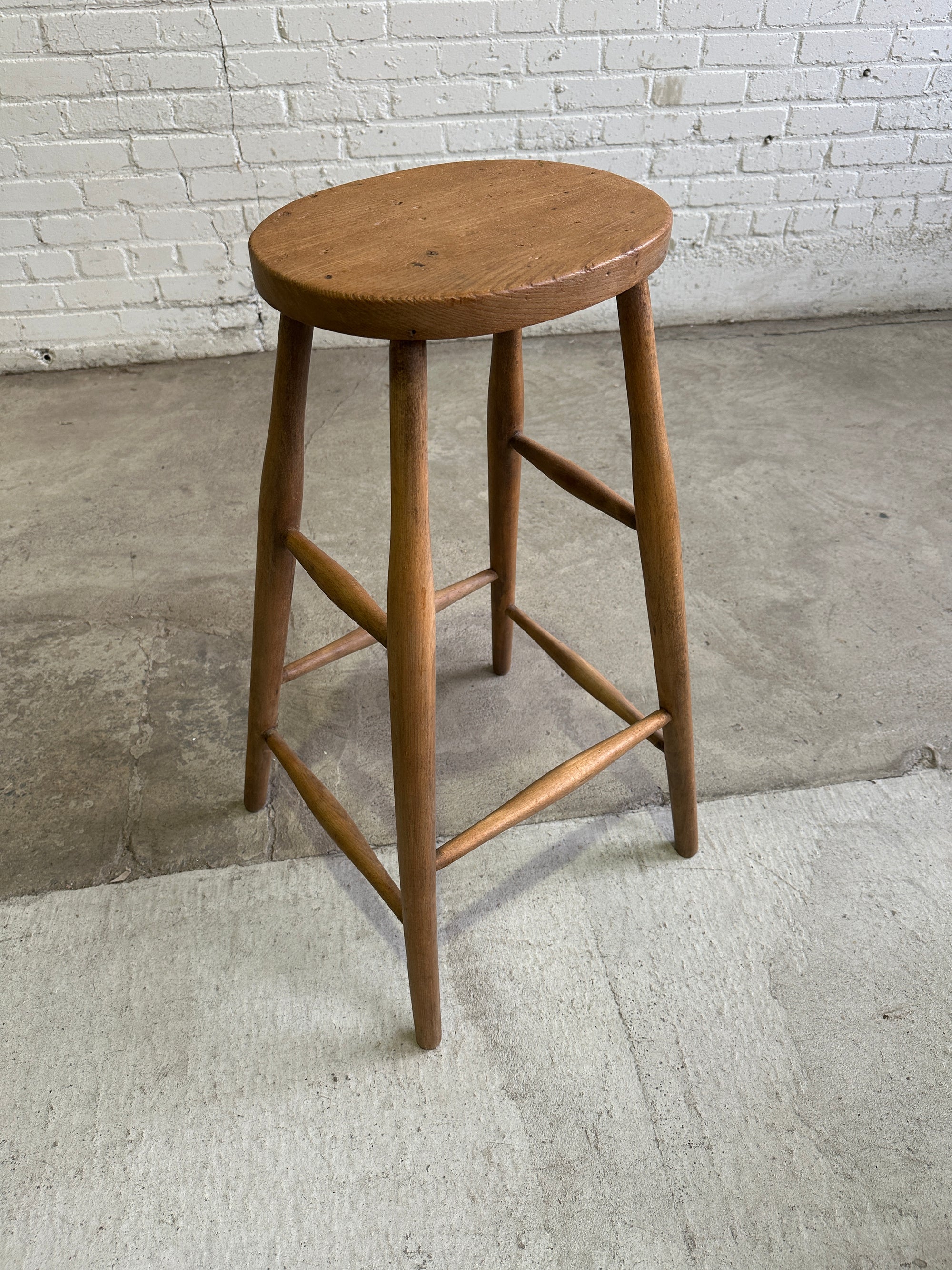 Extra tall antique English stool c. 1910