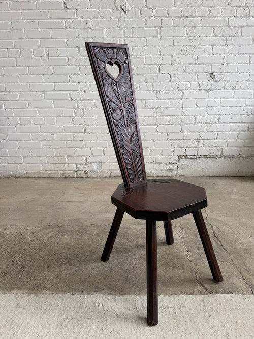 An Antique Welsh Oak Spinning Chair, c. 1890