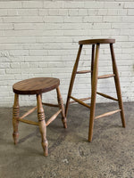 Extra tall antique English stool c. 1910