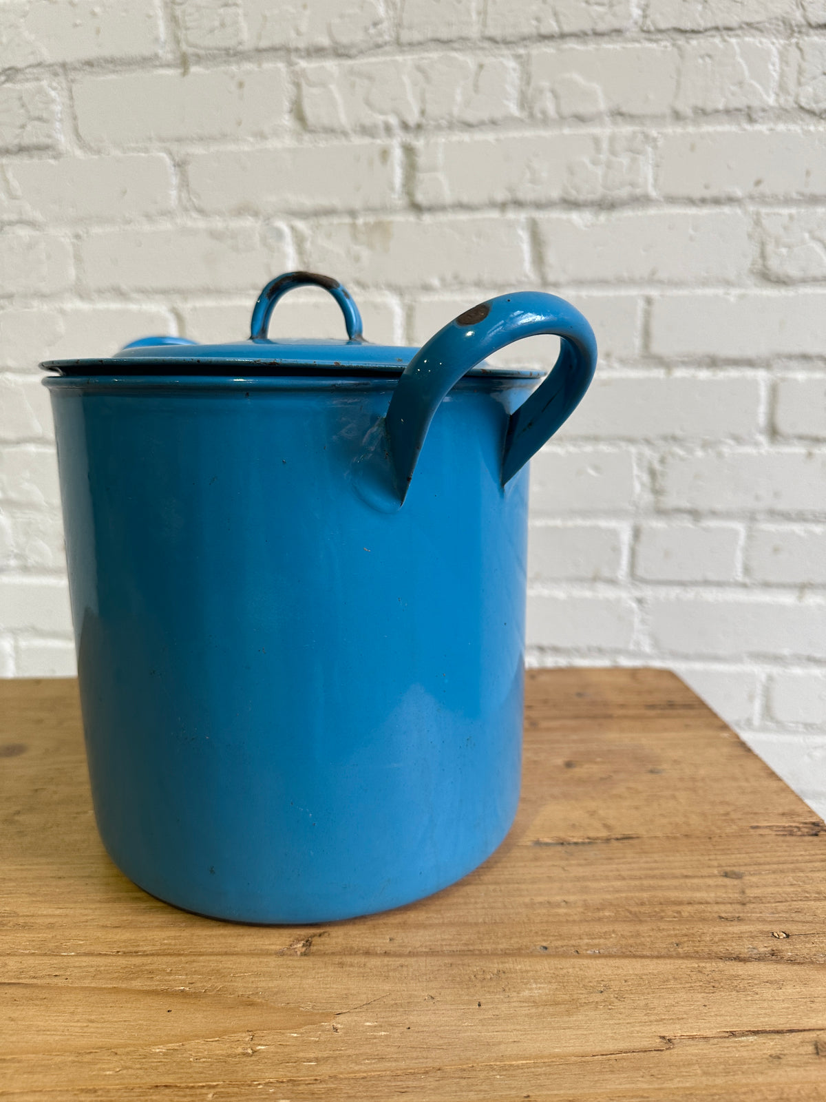 Antique English Enamel Flour Bin c. 1920