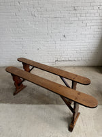 A 19th Century Pair of Oak and Fruitwood Dining Benches