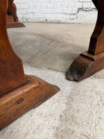 A 19th Century Pair of Oak and Fruitwood Dining Benches