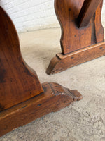 A 19th Century Pair of Oak and Fruitwood Dining Benches
