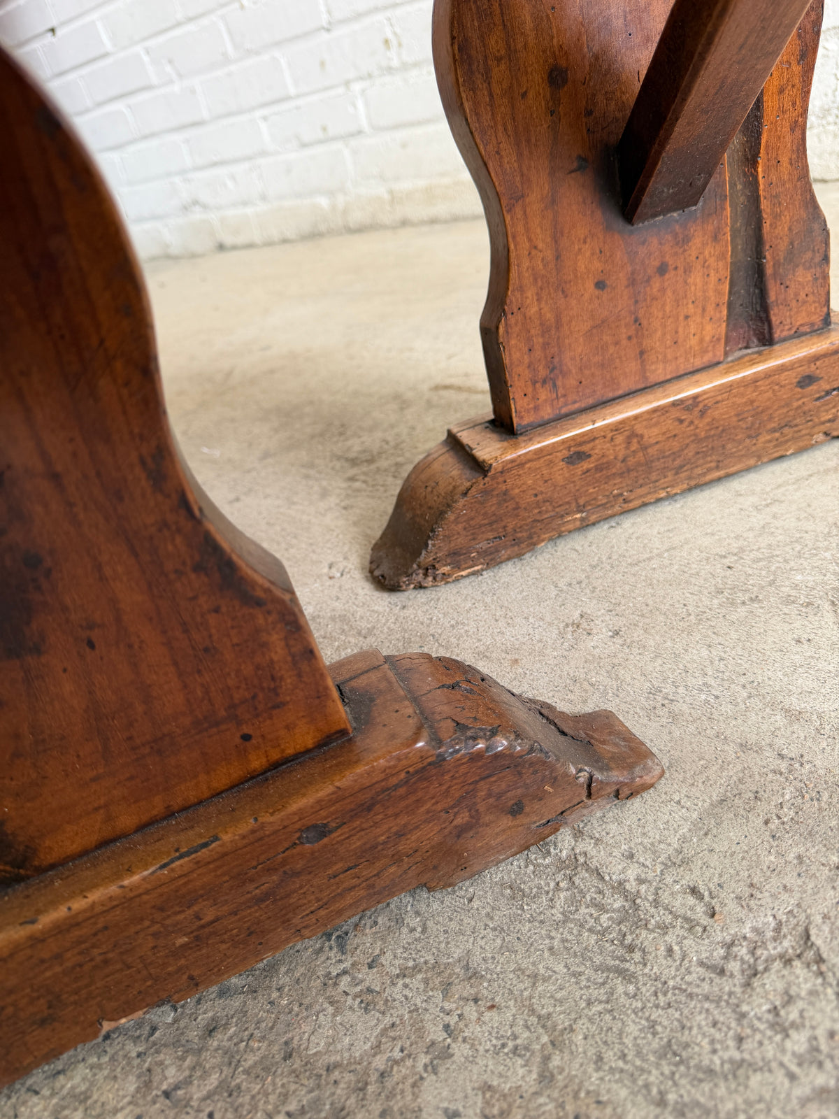 A 19th Century Pair of Oak and Fruitwood Dining Benches