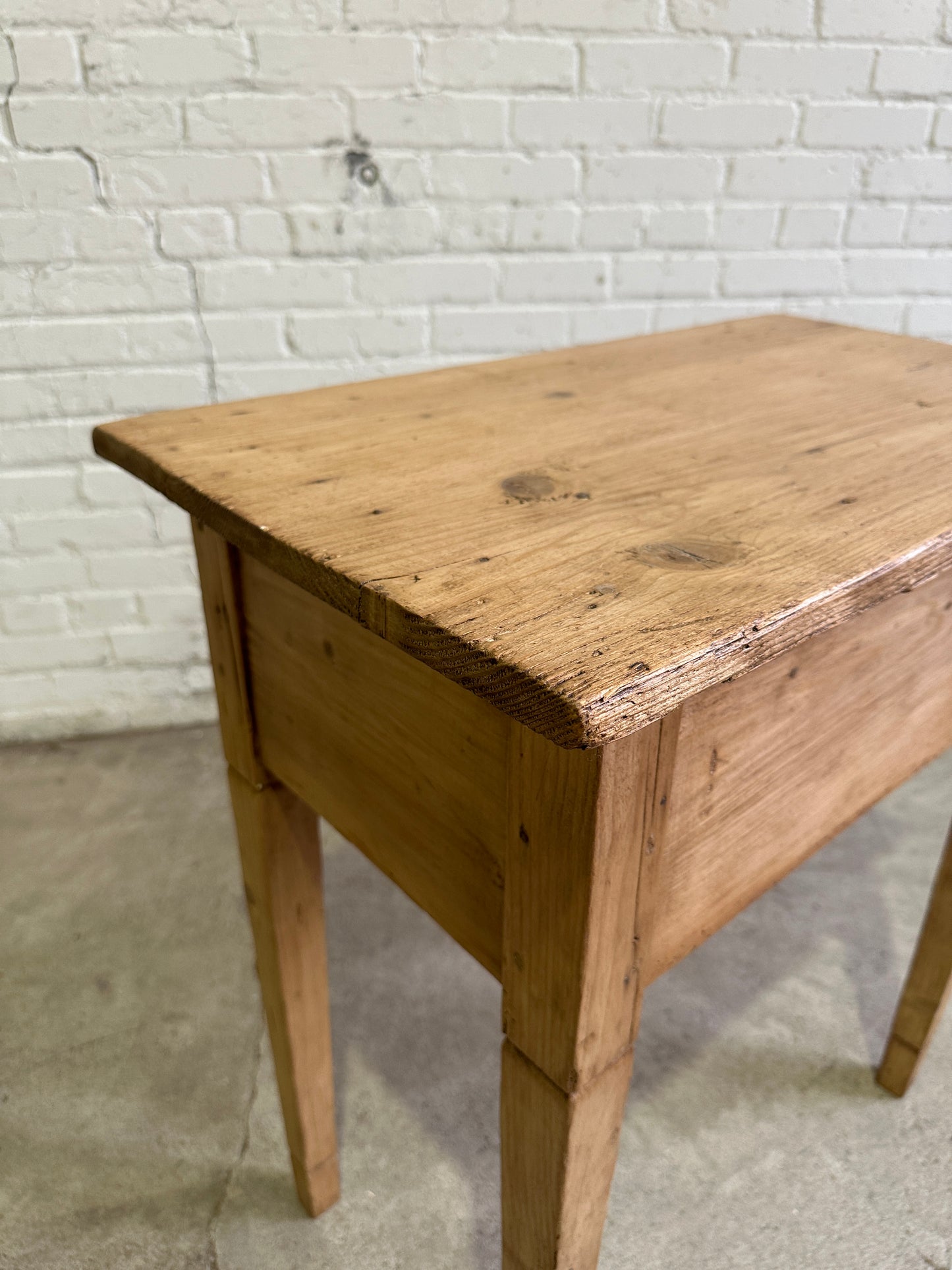 Antique Pine English Side Table, c. 1880