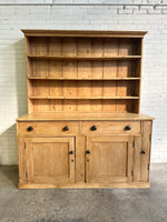 Large Antique Pine English Kitchen Dresser c. 1890