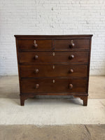 An Antique Oak English Chest of Drawers on Bracket Feet c. 1820