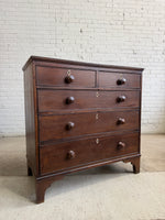 An Antique Oak English Chest of Drawers on Bracket Feet c. 1820