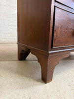 An Antique Oak English Chest of Drawers on Bracket Feet c. 1820