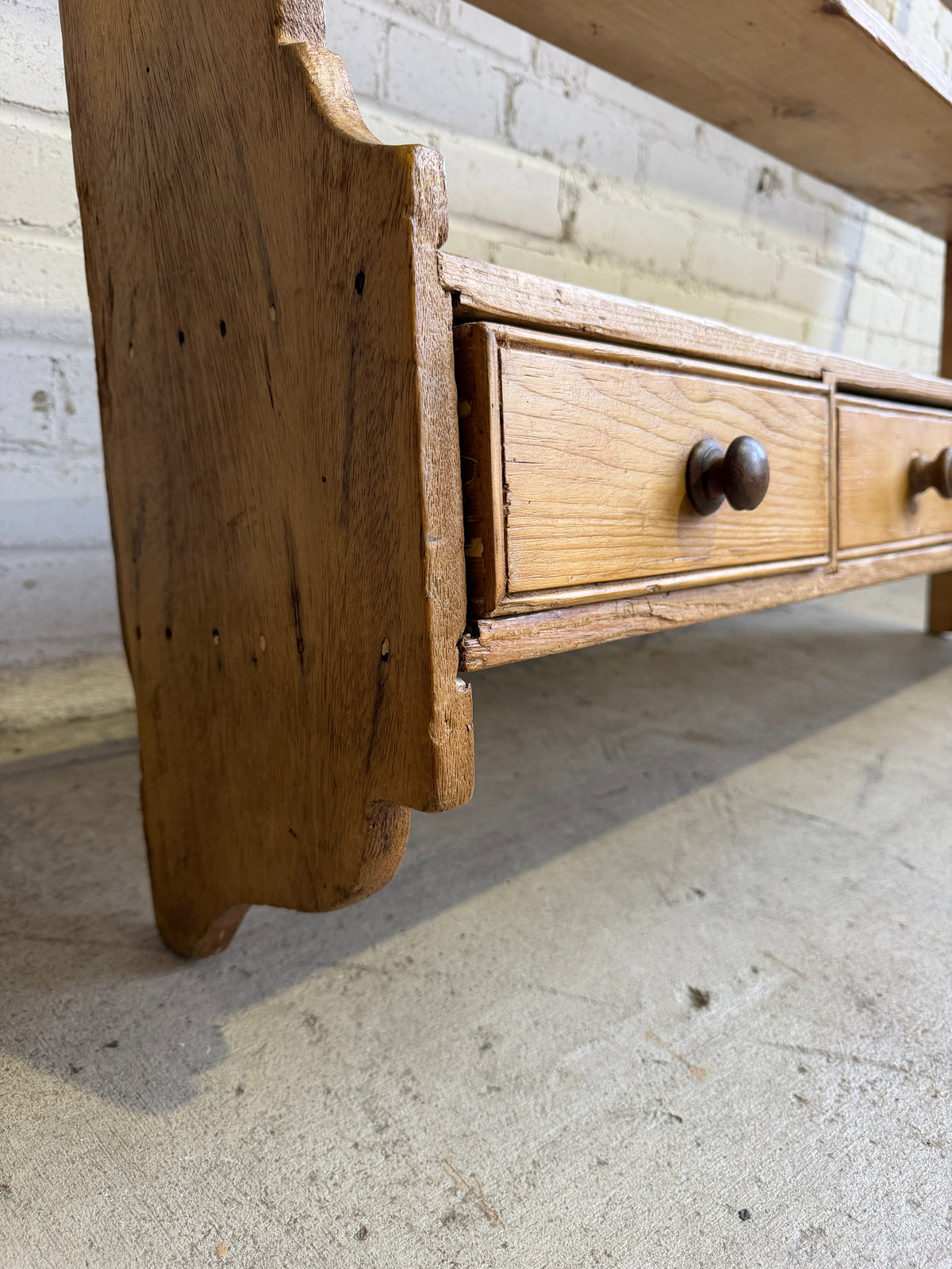 An Antique Pine English Bakery Plate Rack c. 1900